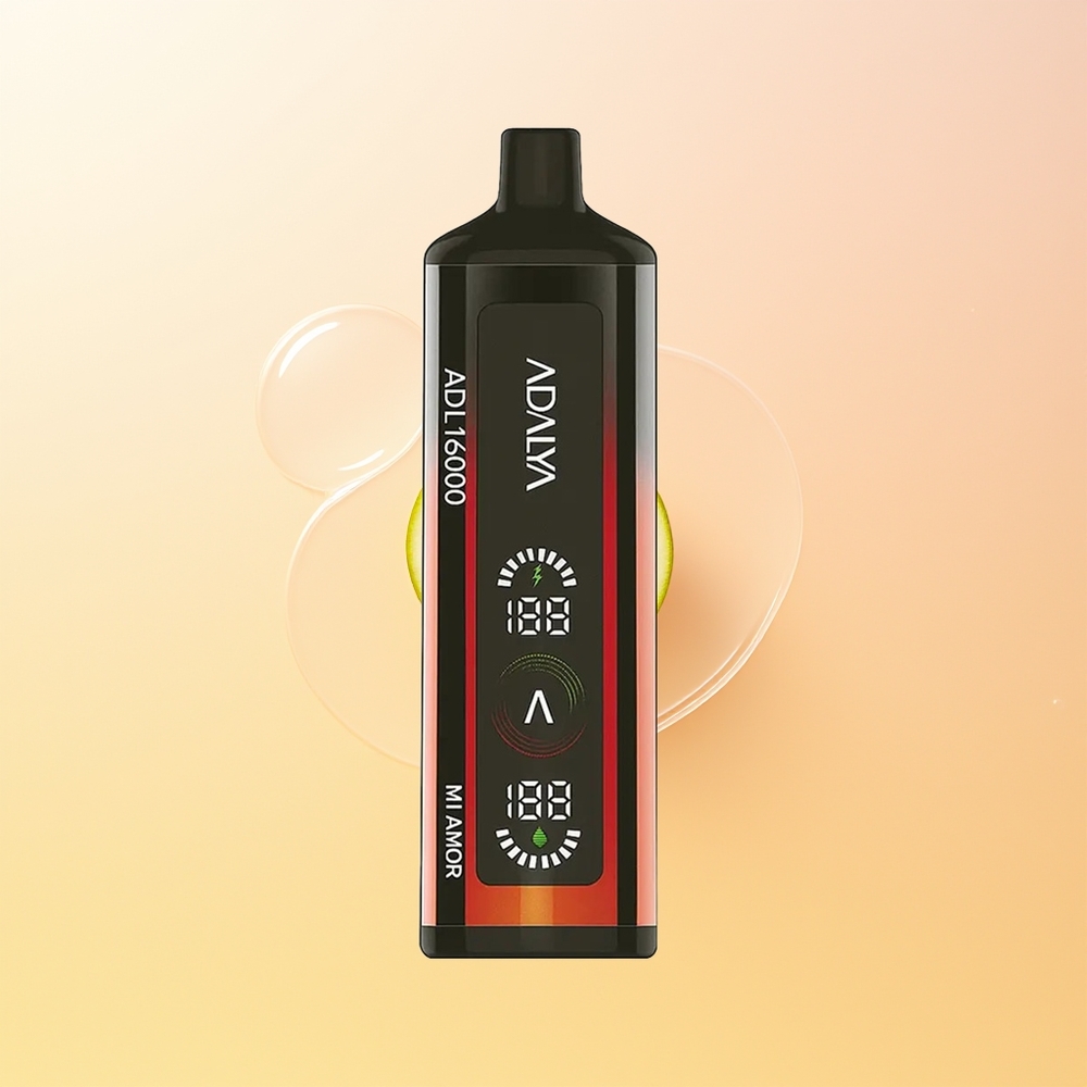 Adalya ADL 16000 PRO Puhahdus Suomi Tukku Mi Amor Rakkaus Teräsputki Alumiinimaali PC Puoliläpikuultava Näyttö Älykäs Verkkokela USB-C 25ml 1000 mAh 2