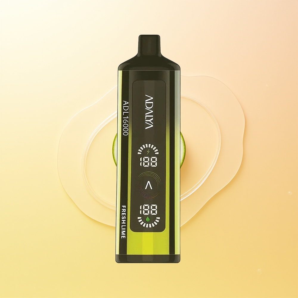 Adalya ADL 16000 PRO Puhallus Finland Tukku Raikas Lime Teräsputki Alumiinipinnoite Diginäyttö Älykäs Verkkokela USB-C