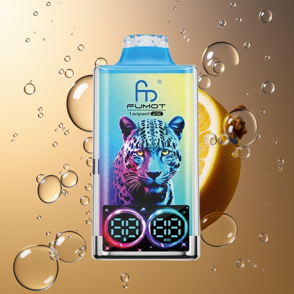 Fumot Leopard 40K Puffs Finland Tukku Musta Lohikäärme Jää 0/2/3/5 Nicotine 700mAh Akku Dual Mesh Type-C Lataus Digital Tube Öljytilanne Näyttö