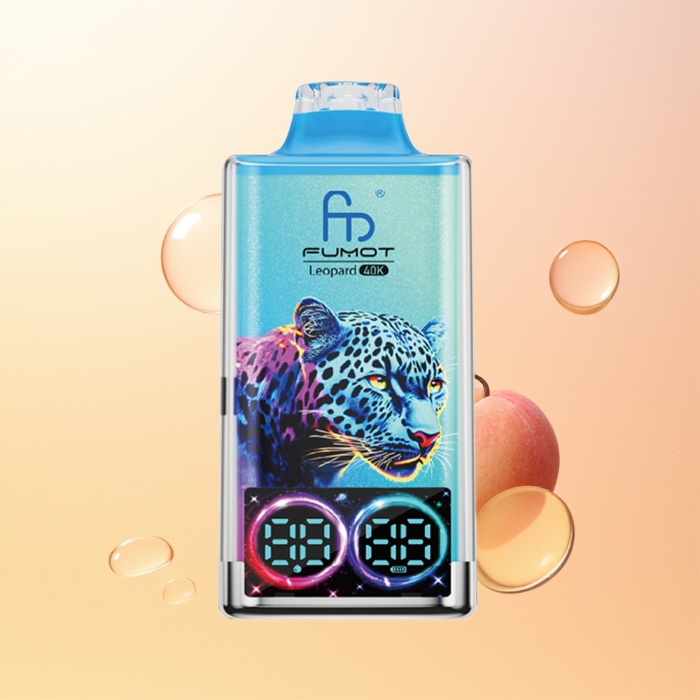 Fumot Leopard 40K Suu Finland Tukku Persikka-Marja 0/2/3/5 Nicotine 700mAh Dual Mesh Type-C Lataus Digitaalinen Näyttö