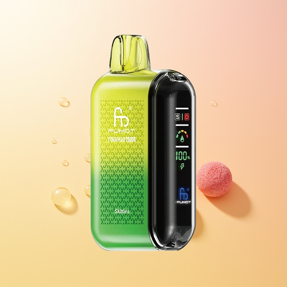 Fumot Tornado 20000 Puffs Finland Tukku Pähkinäpussi (Skittles) Dual Mesh Coil 20ml 850mAh Älykäs Näyttö Ilmanvirtauksen Säätö 2 Nikotiinia Yksimoottoritila