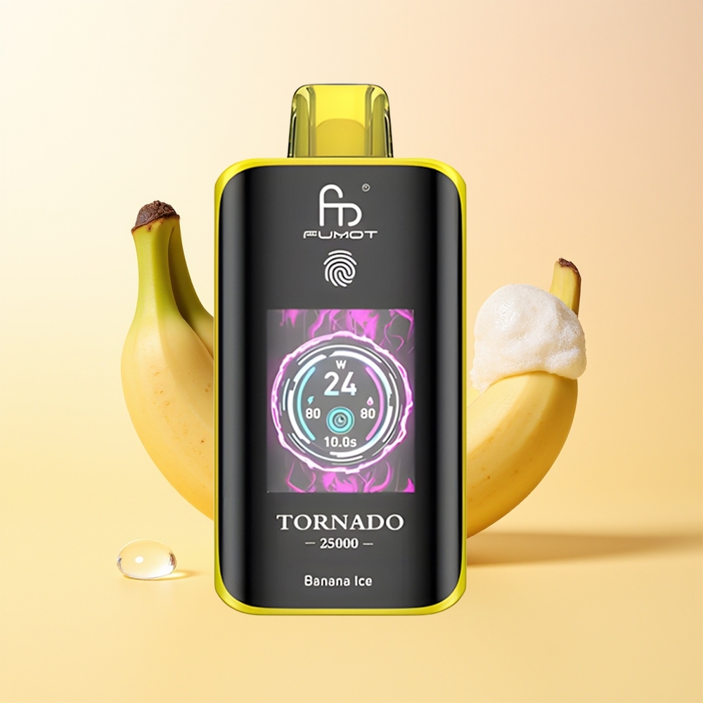 Fumot Tornado 25000 Puffs Finland Tukku Banaani-Jää 700mAh 20ml Type-C HD
