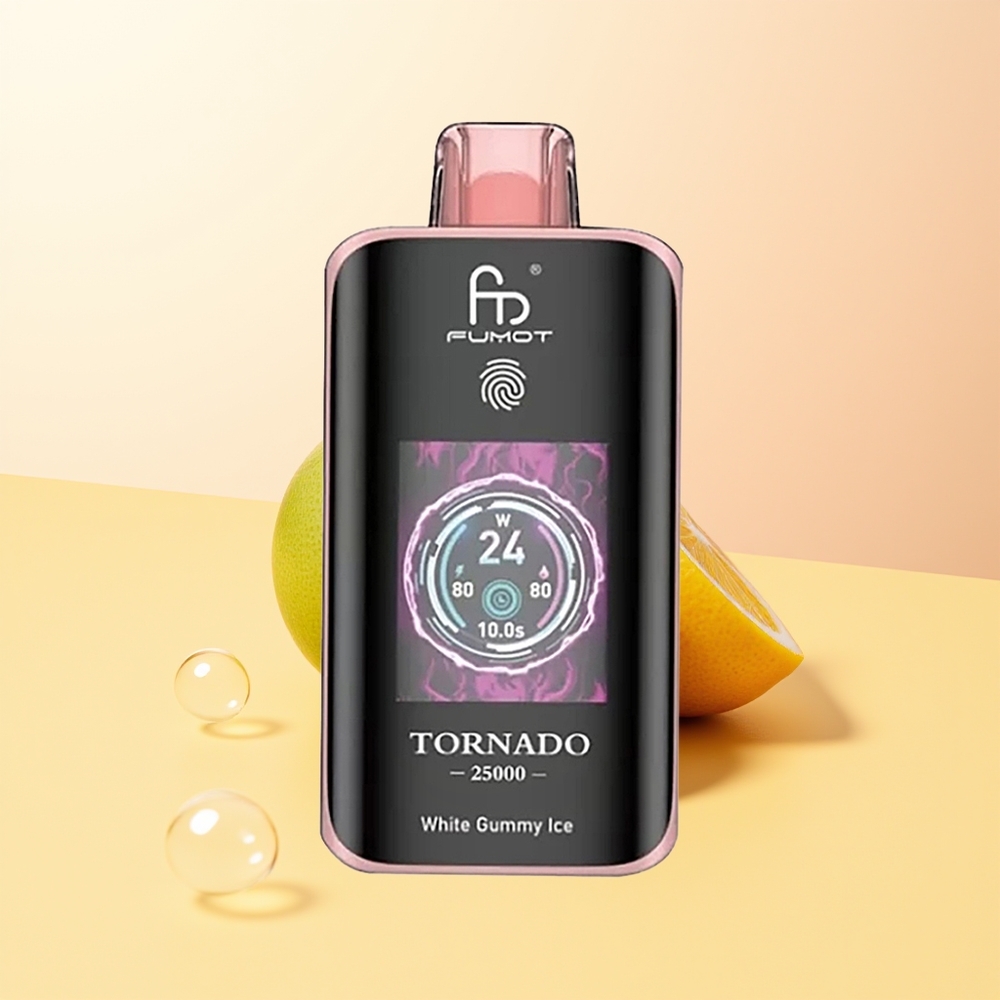 Fumot Tornado 25000 Puffs Finland Tukku Kiivi Passiohedelmä Guava HD Näyttö 700mAh Ladatautuva 20ml Esitäytetty Type-C Lataus