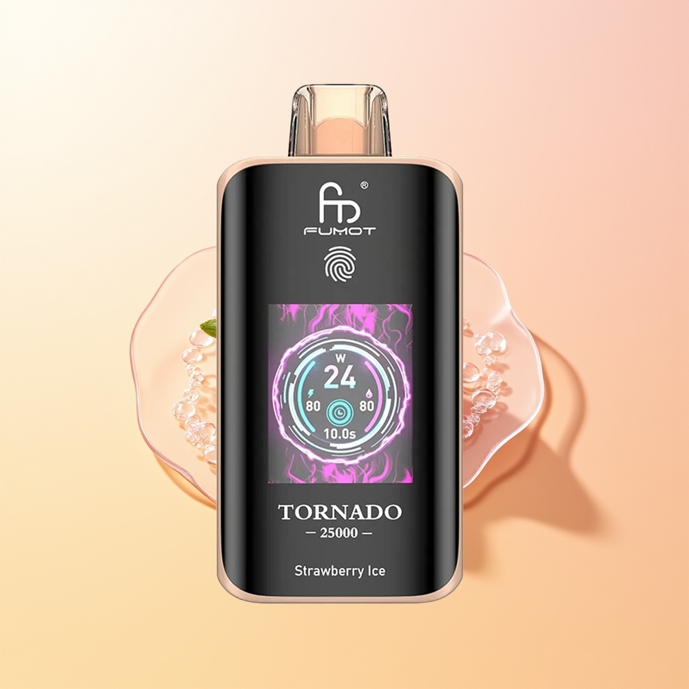 Fumot Tornado 25000 Puffs Finland Tukku Mansikkajää HD-Näyttö 700mAh Akku 20ml Type-C