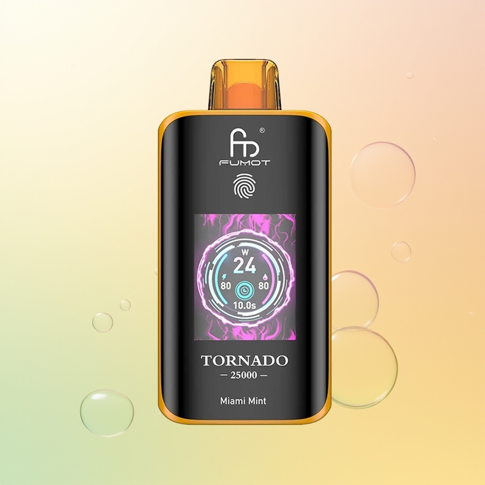 Fumot Tornado 25000 Puffs Finland Tukku Miami Mint HD-Näyttö 700mAh Akku 20ml Täyttö Type-C