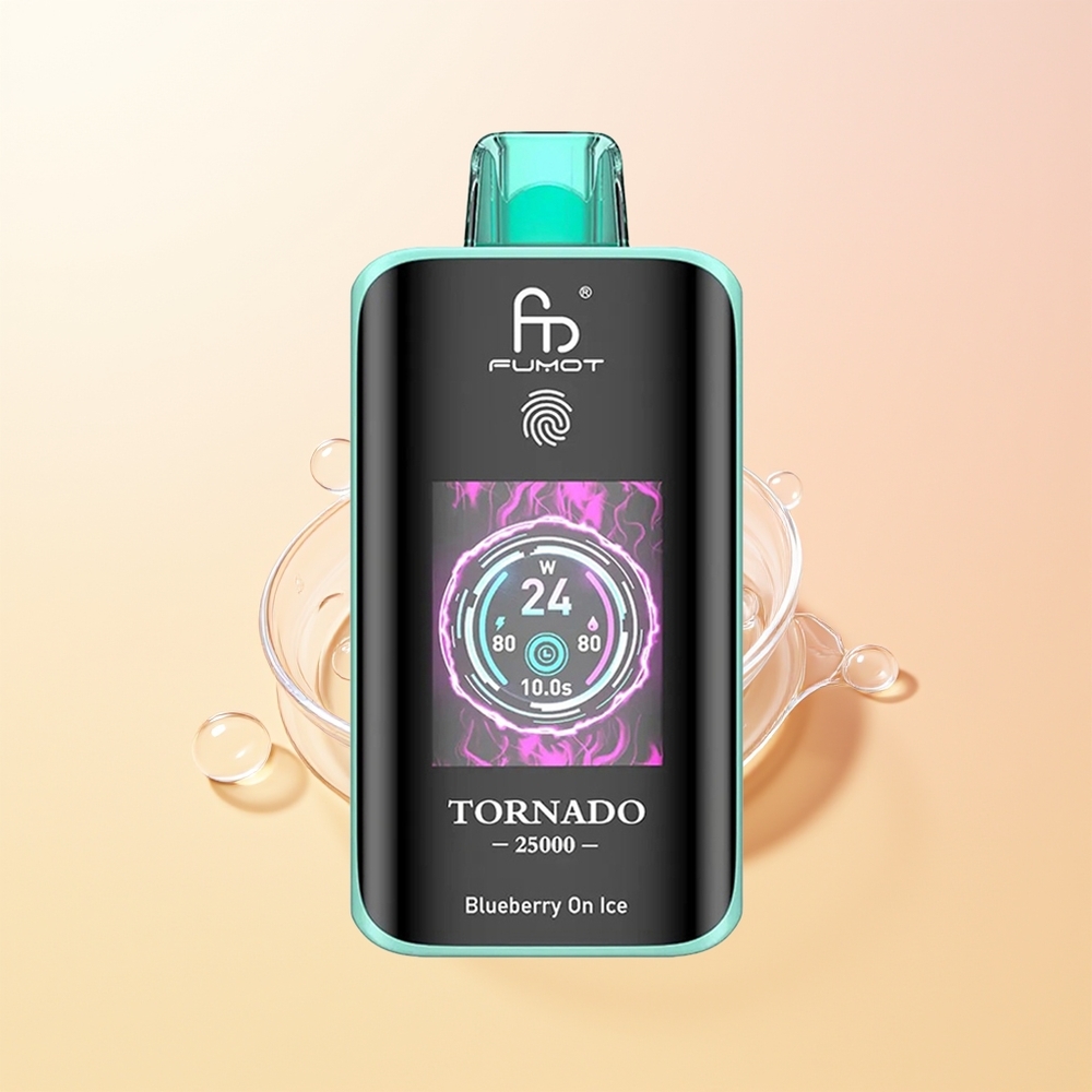 Fumot Tornado 25000 Puffs Finland Tukku Mustikka Jäällä HD-Näyttö 700mAh Akku 20ml Type-C