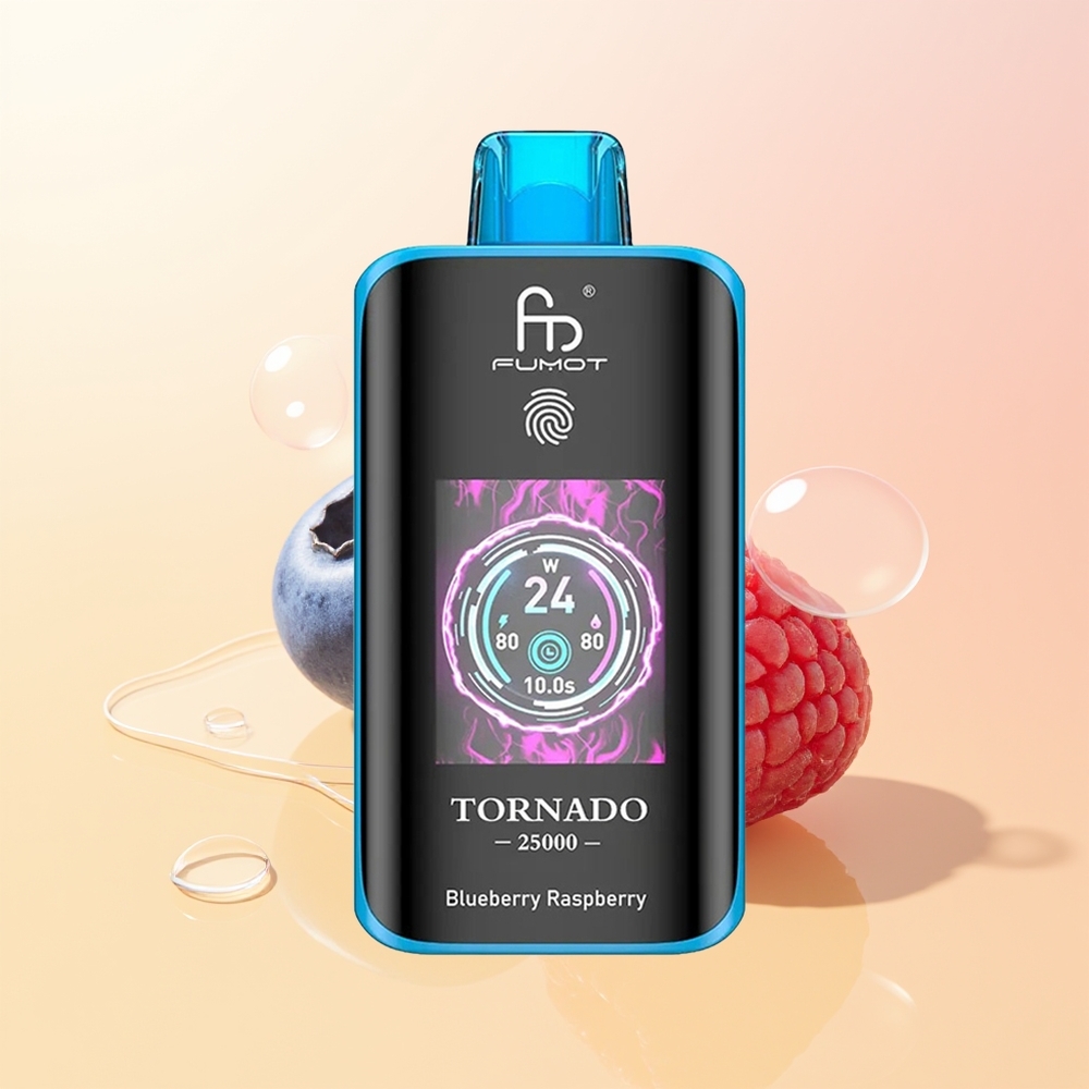 Fumot Tornado 25000 Puffs Finland Tukku Mustikka Vadelma HD-Näyttö 700mAh Akku 20ml Type-C