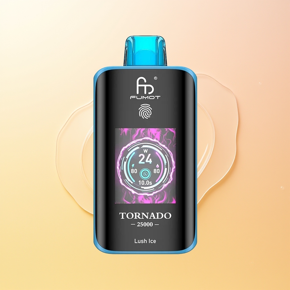 Fumot Tornado 25000 Tuhkaa Suomi Tukku Lush Ice 20ml 700mAh HD-Näyttö Type-C