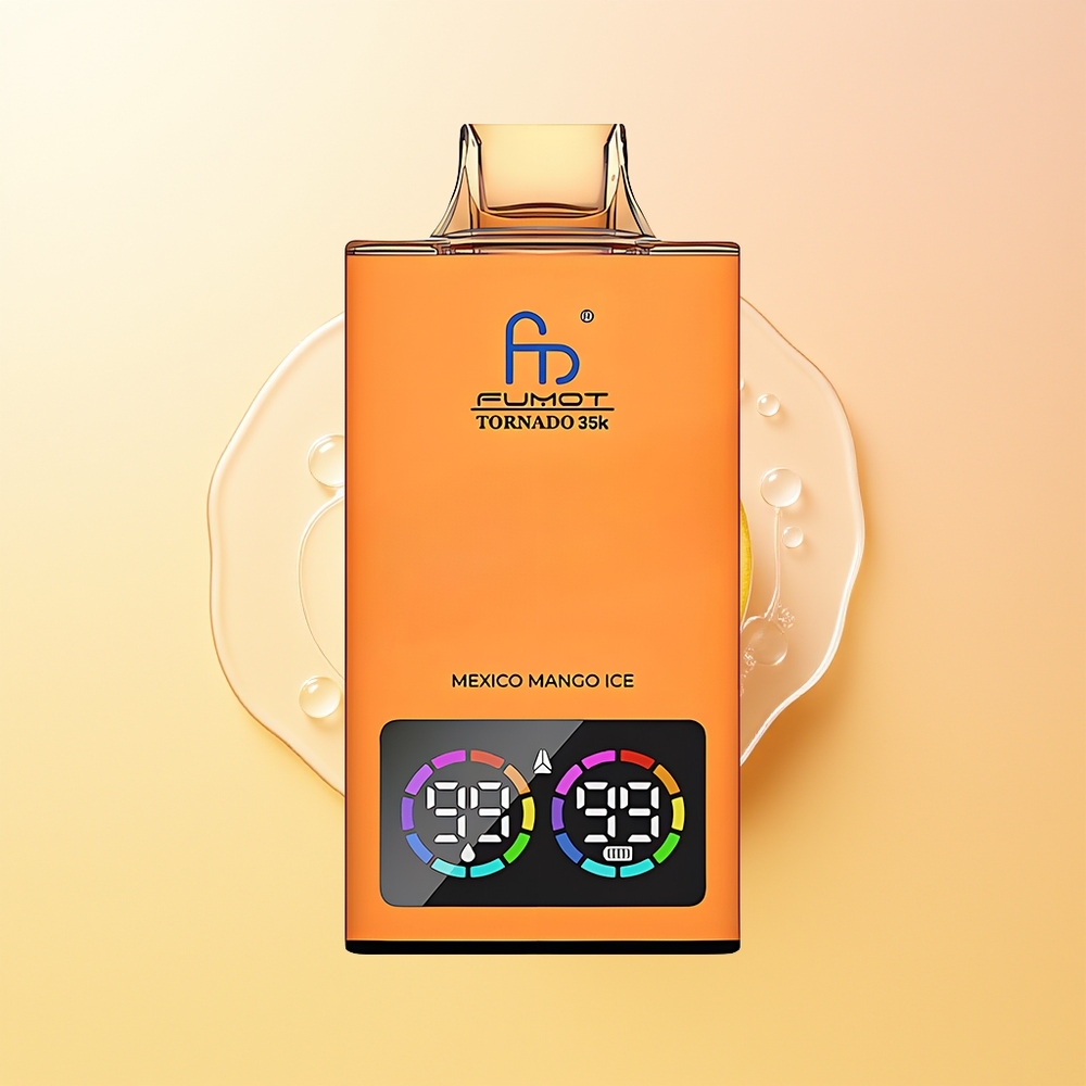Fumot Tornado 35000 Suomi Tukku Mango Jää Dual Mesh Coil RGB Valot 15ml Neste USB-C Pikalataus