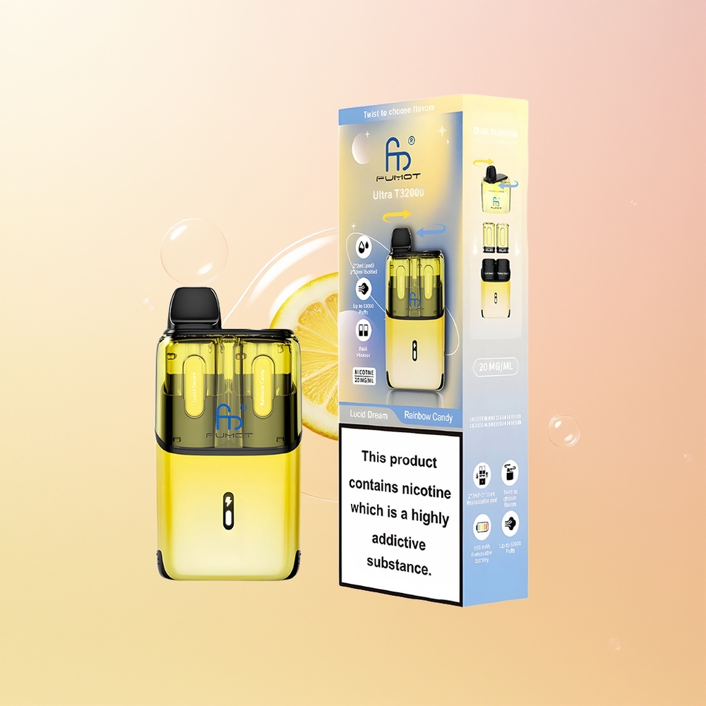 Fumot Ultra T32000 Finland Tukku 32000 Puff 24ml 800mAh Type-C Nopeuslataus 2 Mesh-Käämi Sateenkaari Karkki Unelma