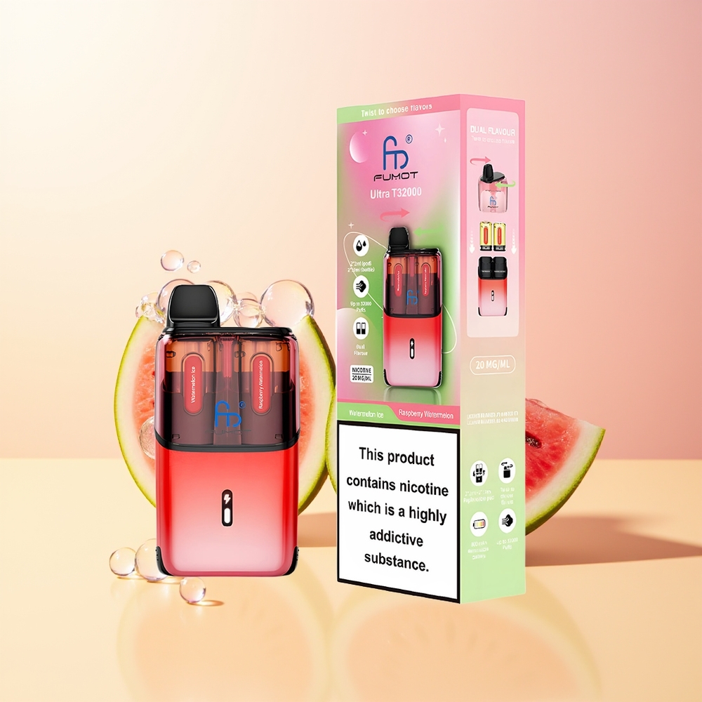 Fumot Ultra T32000 Finland Tukku Vesimeloni-Jää-Vadelmavesimeloni 24ml 800mAh Type-C Mesh