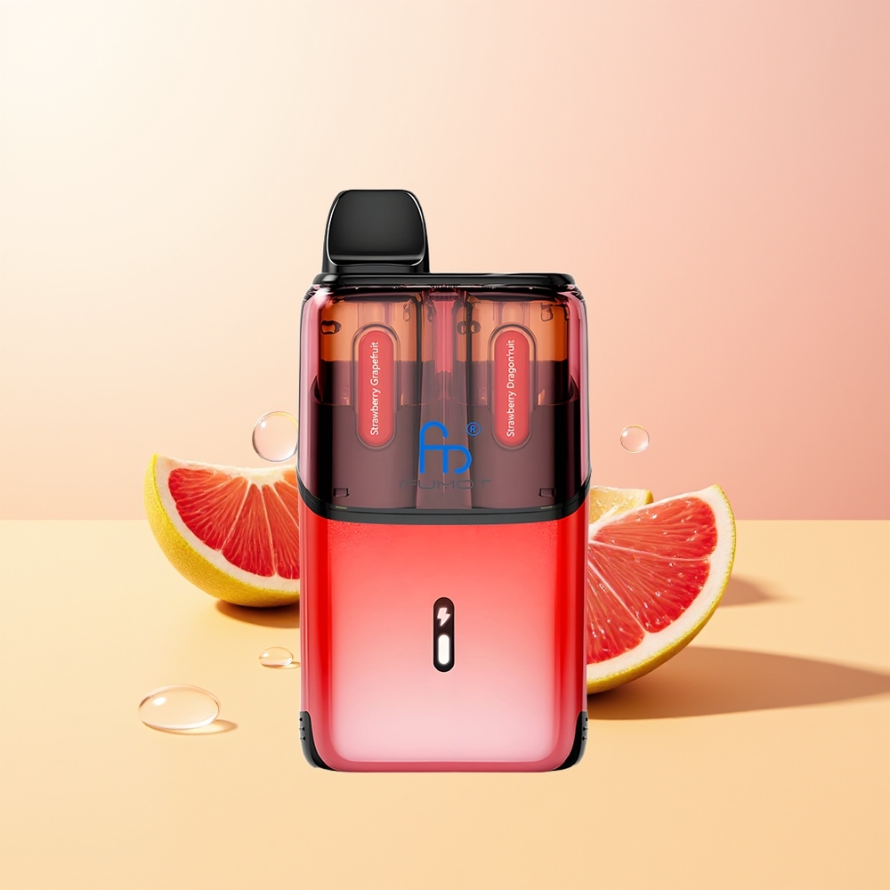 Fumot Ultra T32000 Suomi Tukku Mansikka Greippi - Mansikka Lohikäärmehedelmä 32000 Tupakkia 800mAh Type-C Lataus 24ml Nestemäärä 20mg Nikotiinia Advanced Mesh Coil