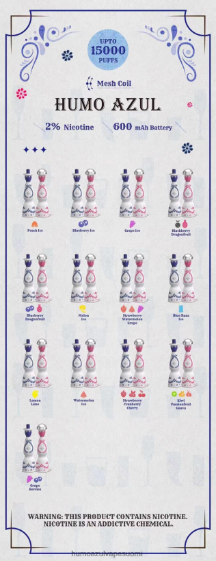 Humo Azul Vape Suomi - Humo Azul 15 000 suihketta kertakäyttöinen X226R41