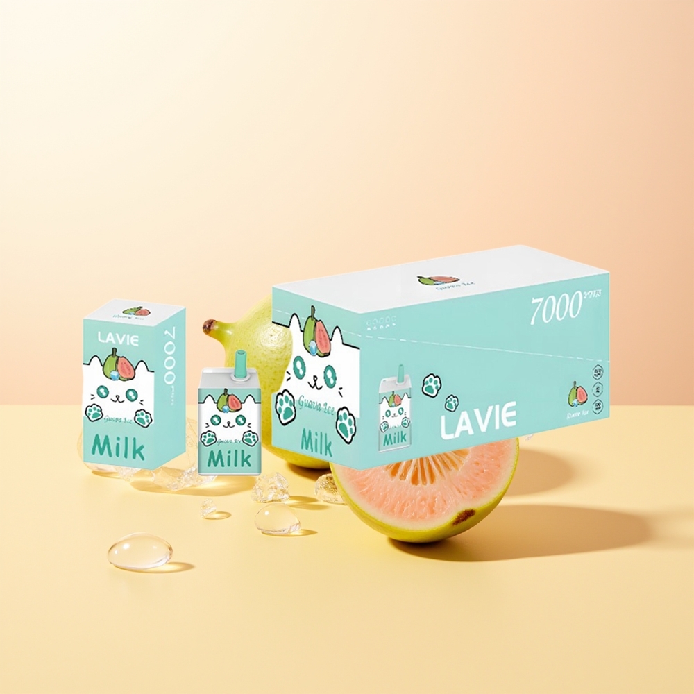 LAVIE Milk 7000 Finland Tukku Guava Jää 16ML 600mAh Type C Ladattava 0/2/5 Nikotiinia