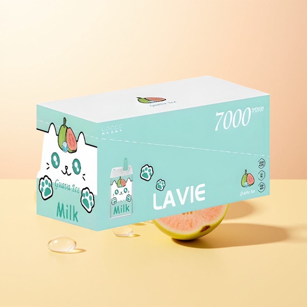 LAVIE Milk 7000 Finland Tukku Guava Jää 16ML 600mAh Type C Ladattava 0/2/5 Nikotiinia