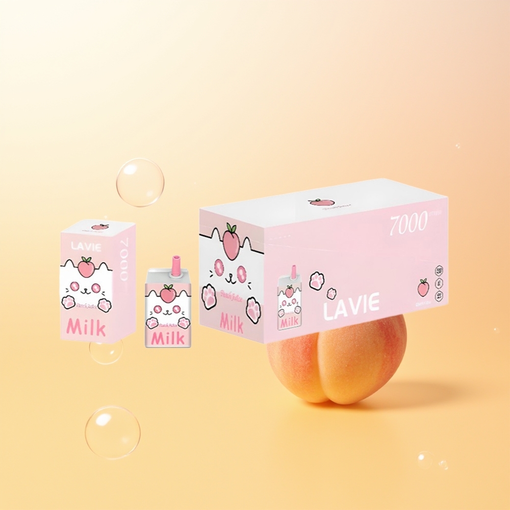 LAVIE Milk 7000 Puffs Finland Tukku Persikkamehu 16ML 600mAh Type C Ladattava 0 2 5 Nikotiini