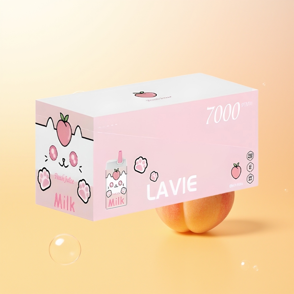 LAVIE Milk 7000 Puffs Finland Tukku Persikkamehu 16ML 600mAh Type C Ladattava 0 2 5 Nikotiini