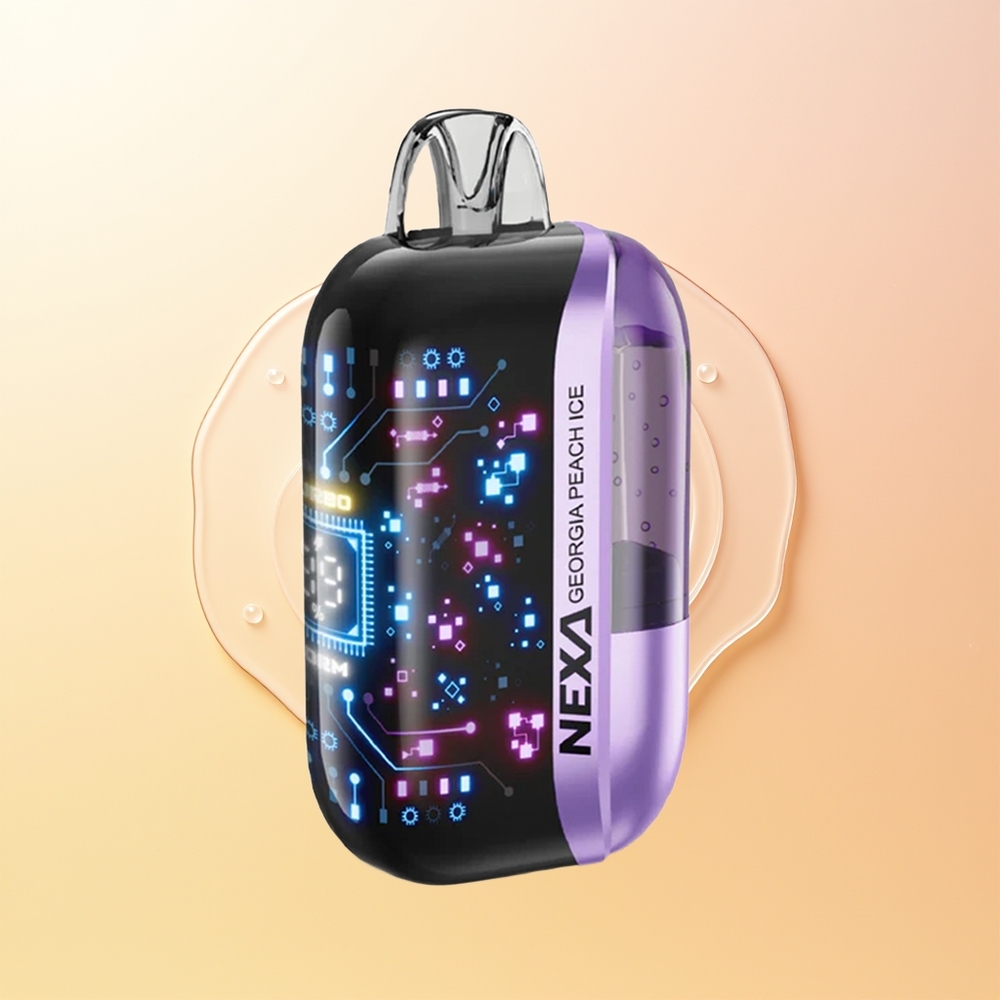 NEXA Ultra 50000 Puffs Finland Tukku Georgia Persikka Jää 20ml 800mAh 5 09ohm Dual Mesh 3d Kaareva Näyttö Type-C