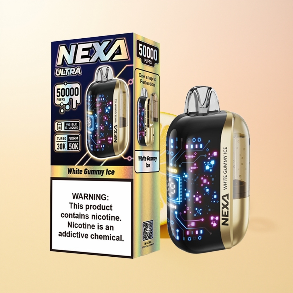 NEXA Ultra 50000 Puffs Finland Tukku Valkoinen Kumi Jää 20ml 800mAh 5 09ohm Dual Mesh 3d Kaareva Näyttö Type-c