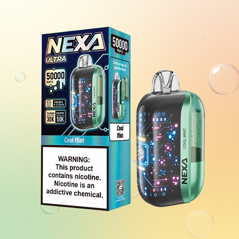 NEXA Ultra 50000 Puffs Finland Tukku Viileä Mintti 20ml 800mAh 5 09ohm Dual Mesh 3d Curved Screen Type-C