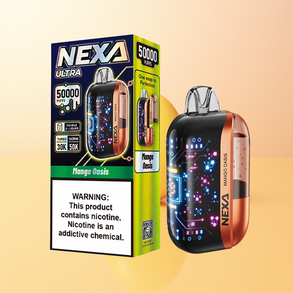 NEXA Ultra 50000 Suu Suomi Tukku Mango-Keidas 20ml 800mAh 5 09ohm Dual Mesh 3D Näyttö Type-C