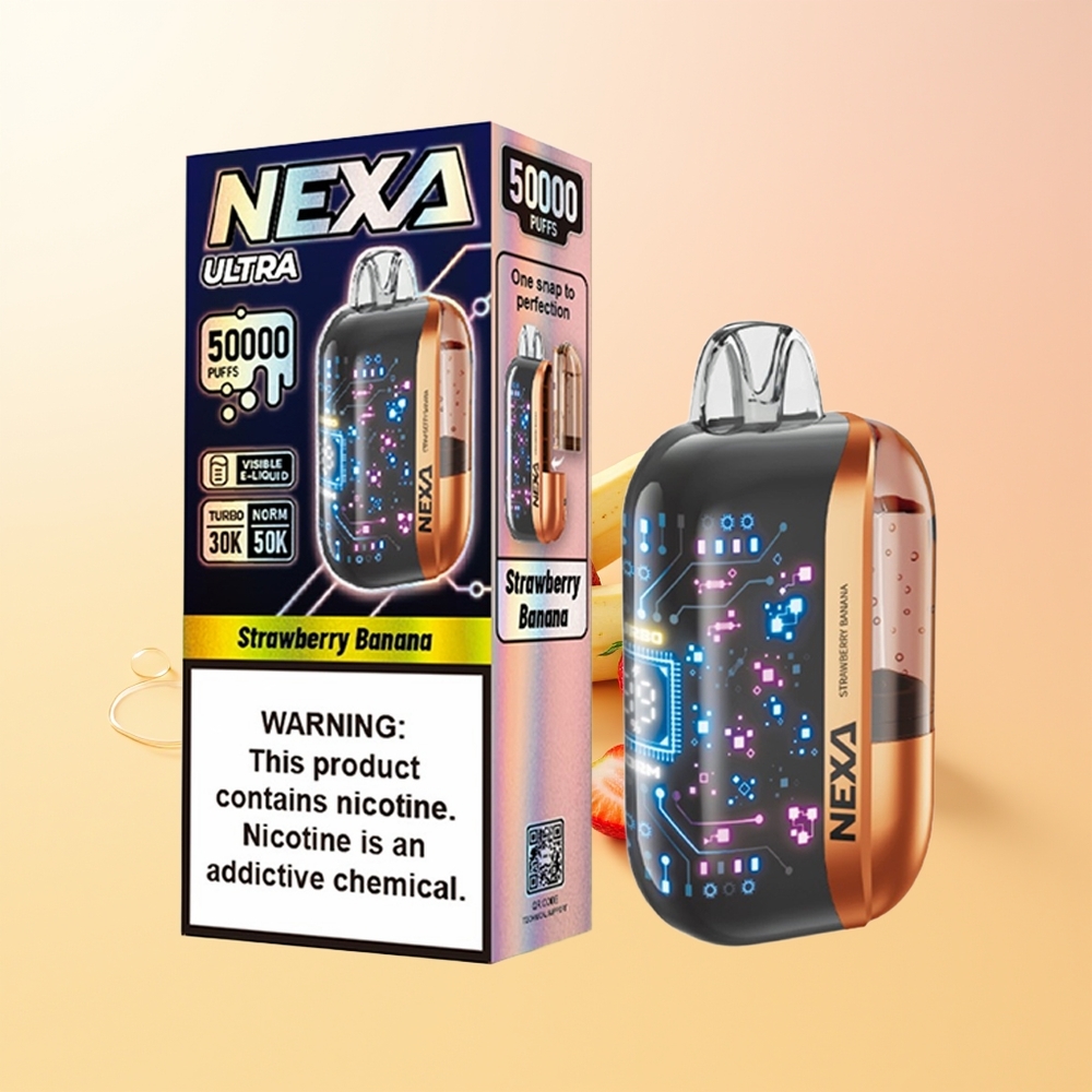 NEXA Ultra 50000 Suu Suomi Tukku Mansikka Banaani 20ml 800mAh 5 09ohm Dual Mesh 3d Kaareva Näyttö Type-c