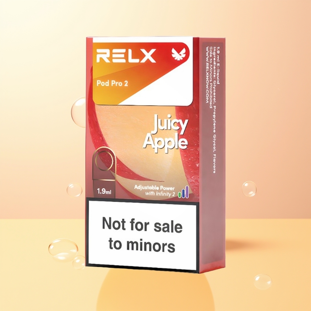 RELX Pod Pro 2 600 Sua Suomi Tukku Mehevät Omenat 19ml 3 Jännitemuotoa