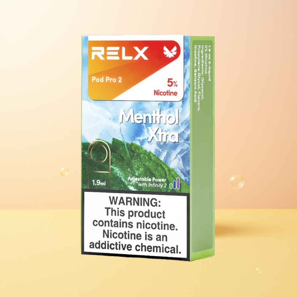 RELX Pod Pro 2 600 Suuta Finland Tukku Mentoli Xtra 19ml 3 Jännitemuotoa (Eco 55W Smooth 65W Boost 8W) 2 tai 3 Kartussa/Pakkaus