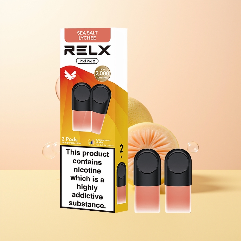 RELX Pod Pro 2 600 Suuta Finland Tukku Merisuola Litsi 19ml 3 Jännitessäätö (Eco 55W Smooth 65W Boost 8W) 2/3 Annospakkaus