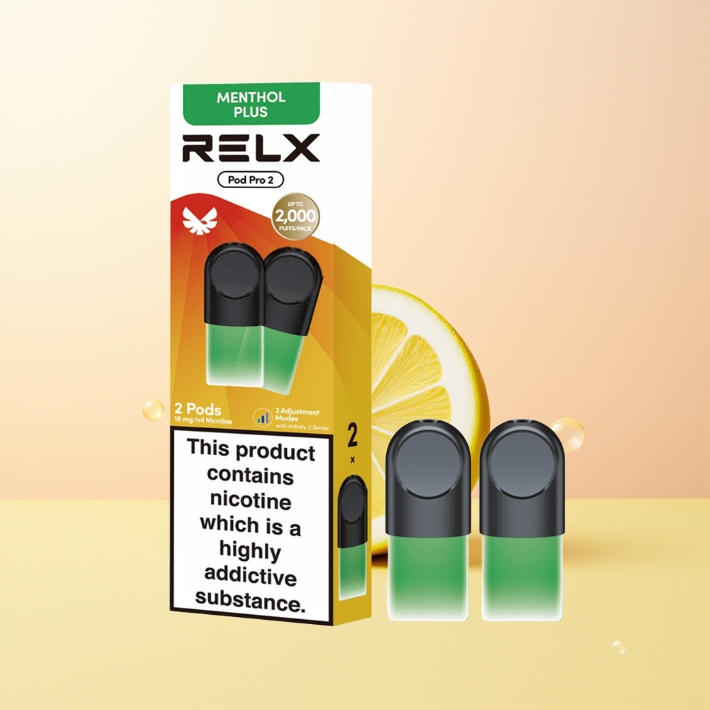 RELX Pod Pro 2 600 Suuta Finland Tukku Mint-Menthol Plus 19ml 3 Jännitteen Asetus (Eco 55W Smooth 65W Boost 8W) 2/3 Kartongi