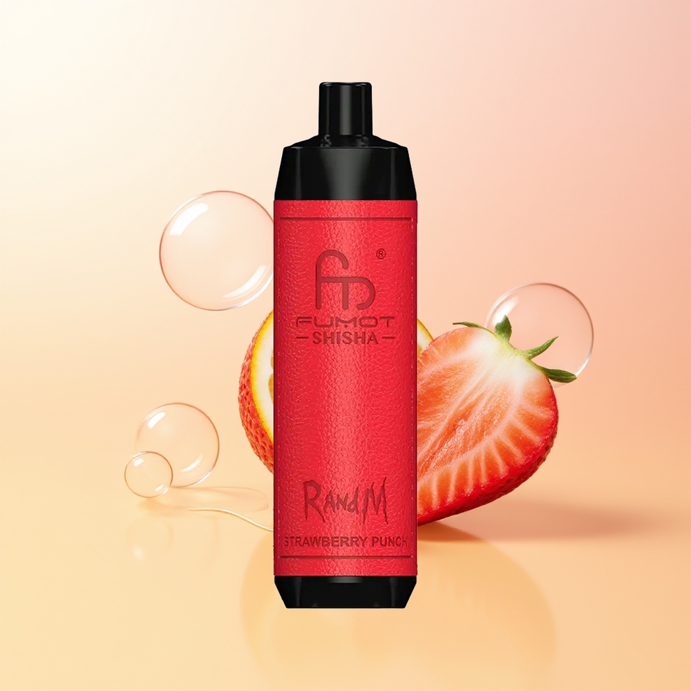 RandM Fumot Shisha 10000 Puff Finland Tukku Mansikkapohjainen Punch LED-Tyyppi C 18ml 850mAh 06ohm Mesh 05 Nikotiinia