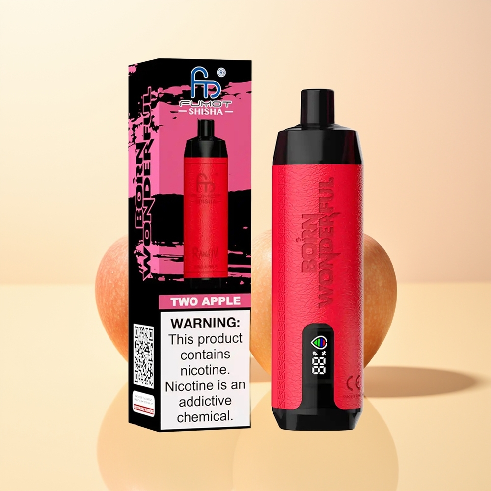 RandM Fumot Shisha 10000 Puffs Finland Tukku Kaksi Omena LED-Indikaattori 18ml Esitäytetty 850 mAh Akku 06ohm Verkkokäämi Type-C 05 Nikotiinia