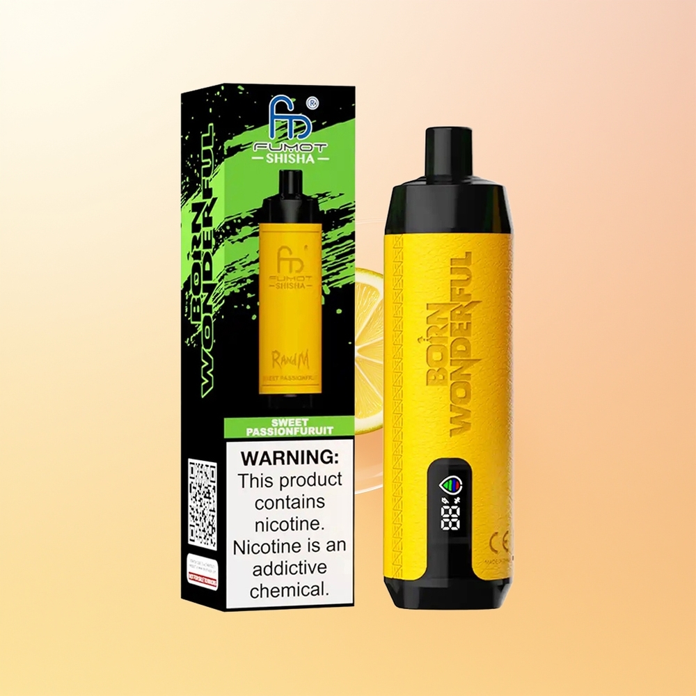 RandM Fumot Shisha 10000 Puffs Finland Tukku Makea Passiohedelmä LED-Indikaattori 18ml Esitäytetty 850 mAh 06ohm Mesh Type-C 05 Nikotiini
