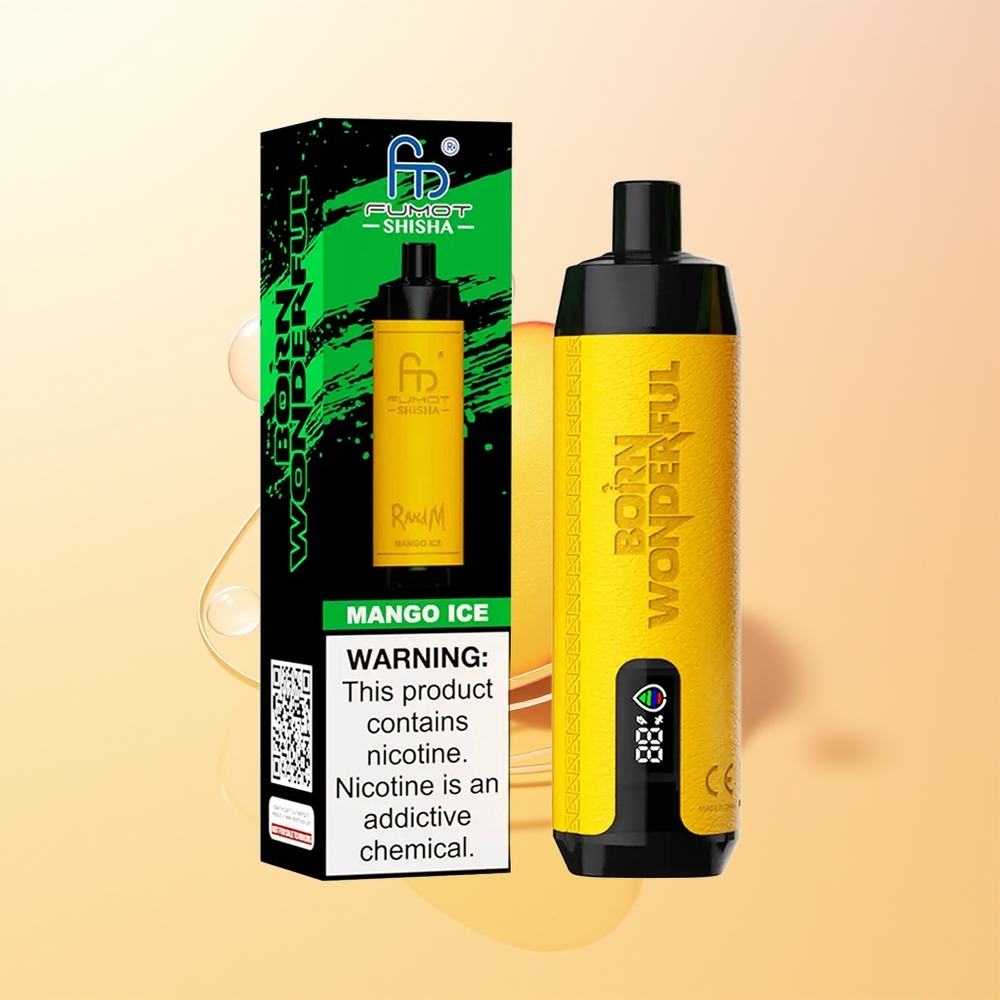 RandM Fumot Shisha 10000 Puffs Finland Tukku Mango-Jää 18ml 850mAh Type-C 06ohm Mesh 05