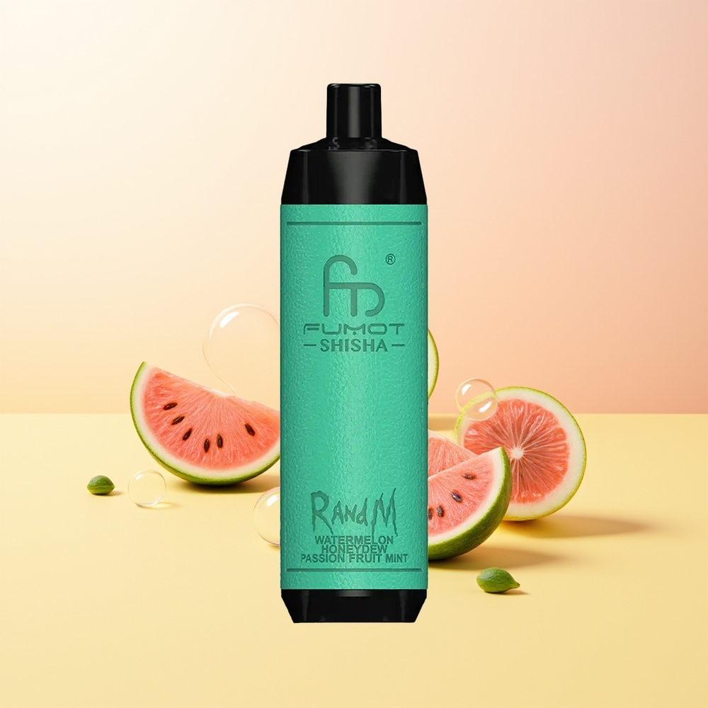 RandM Fumot Shisha 10000 Puffs Finland Tukku Vesimeloni Hunajameloni Passiohedelmä Mint LED 18ml 850mAh Type-C 05 Nikotiini