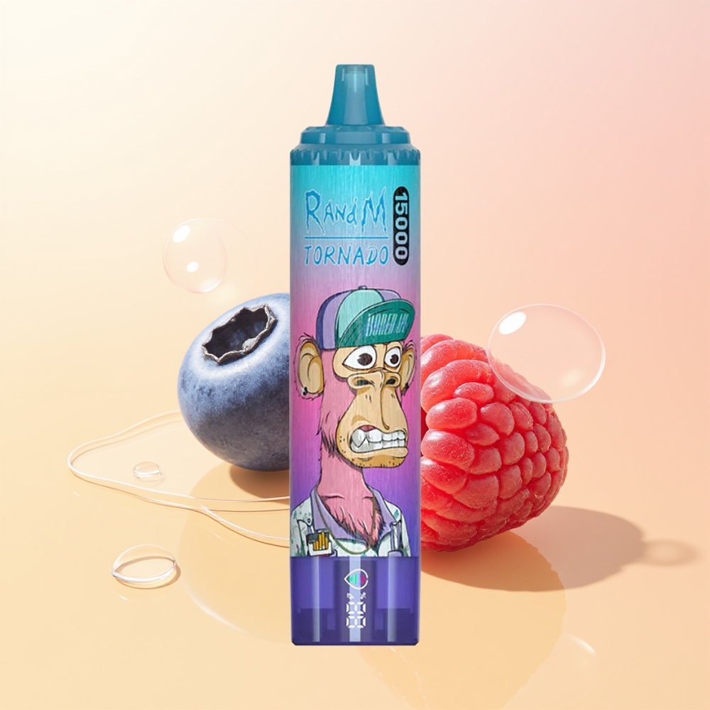RandM Fumot Tornado 15000 Puffs Finland Tukku Mustikka Vadelma 25ml 850mAh Mesh LCD Type-C