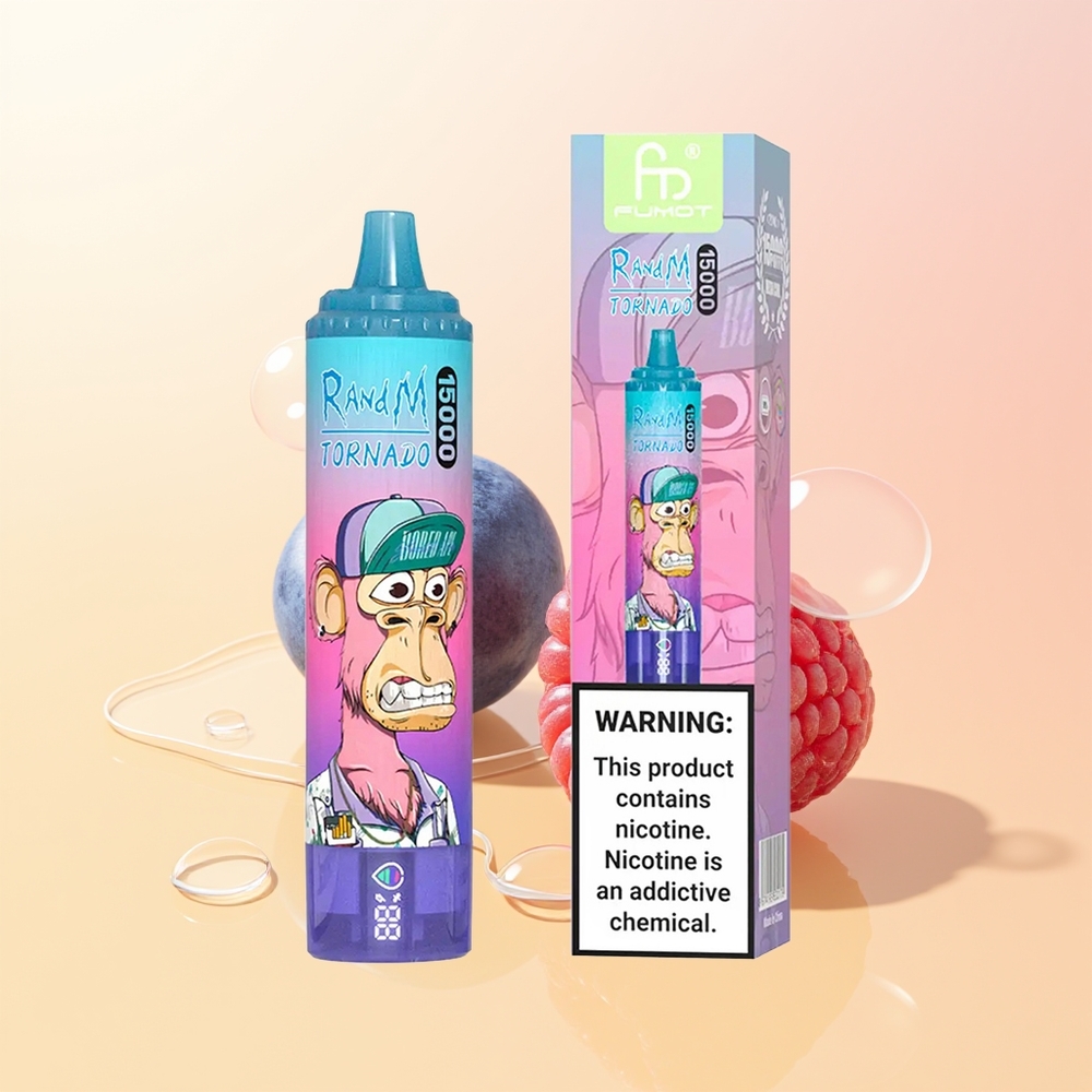 RandM Fumot Tornado 15000 Puffs Finland Tukku Mustikka Vadelma 25ml 850mAh Mesh LCD Type-C