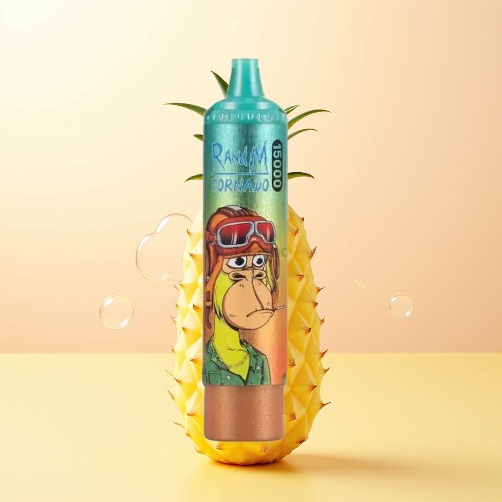 RandM Fumot Tornado 15000 Puffs Suomi Tukku Jäätynyt Ananas 25ml 850mAh Mesh LCD Type-C