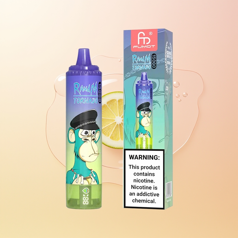 RandM Fumot Tornado 15000 Puffs Suomi Tukku Mustikkakuplapurkka 25ml 850mAh Mesh LCD Type-C