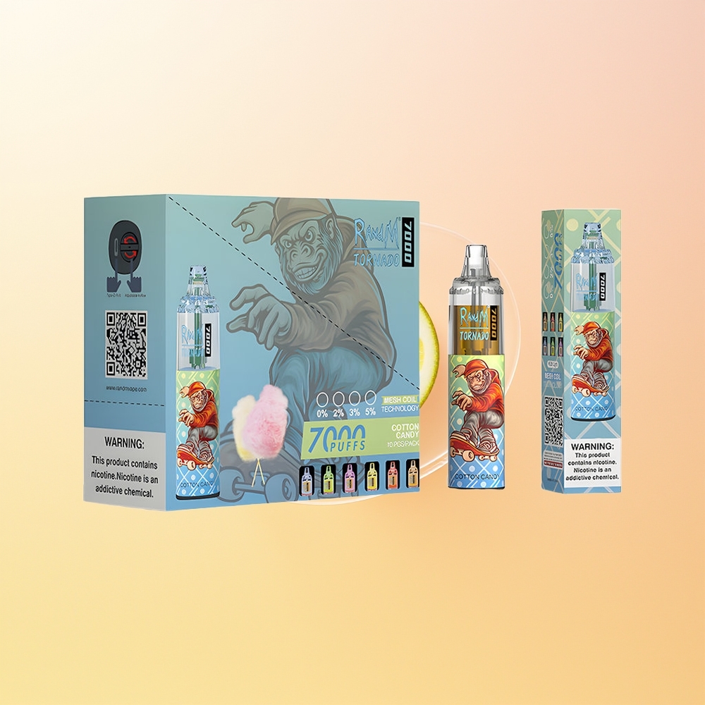 RandM Fumot Tornado 7000 Puff Finland Tukku Vatukarkki 14ML Mesh Coil Type-C RGB Ilmasäädin