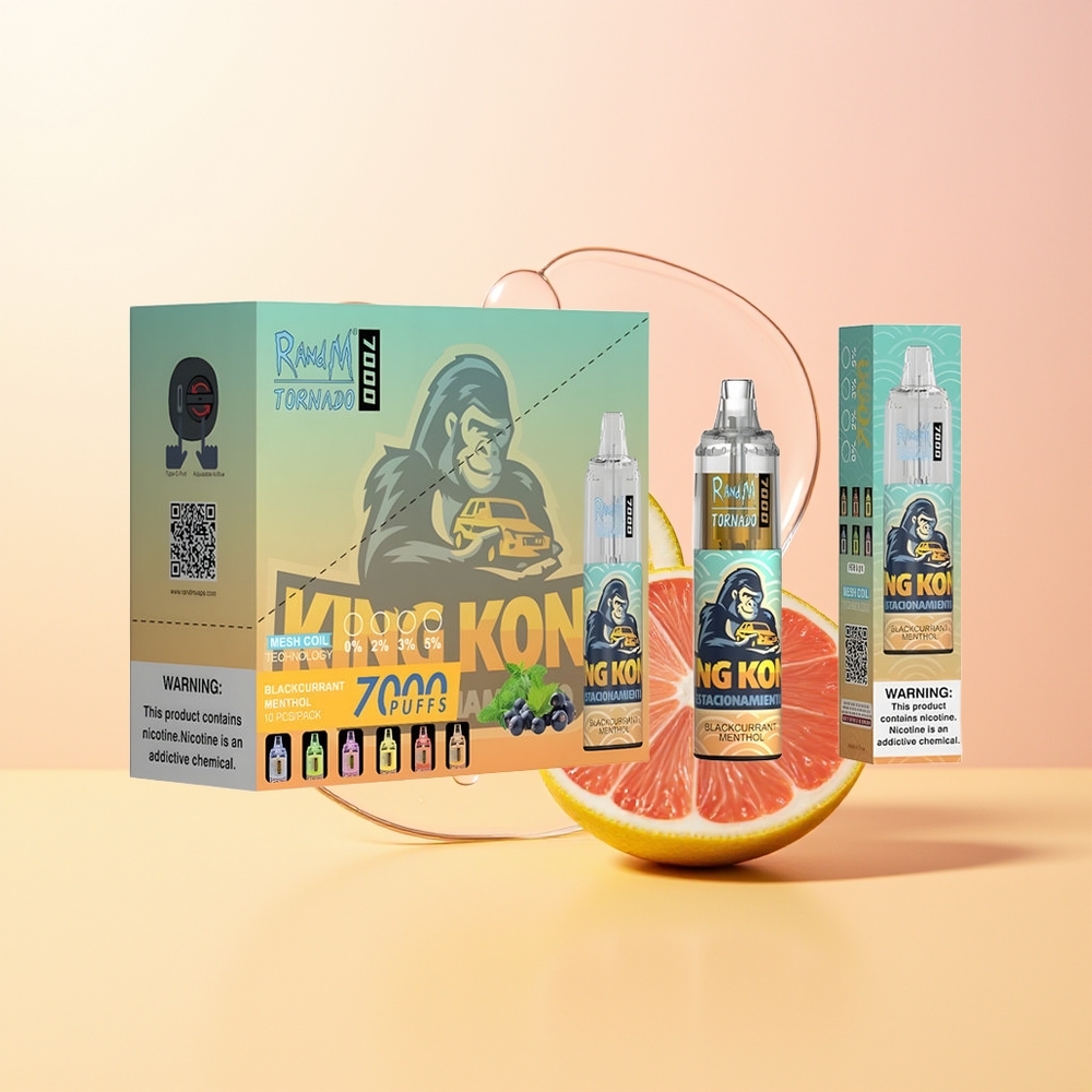RandM Fumot Tornado 7000 Puffs Finland Tukku Mustaherukka Menthol Air-Adjustable Mesh Coil Type-C RGB