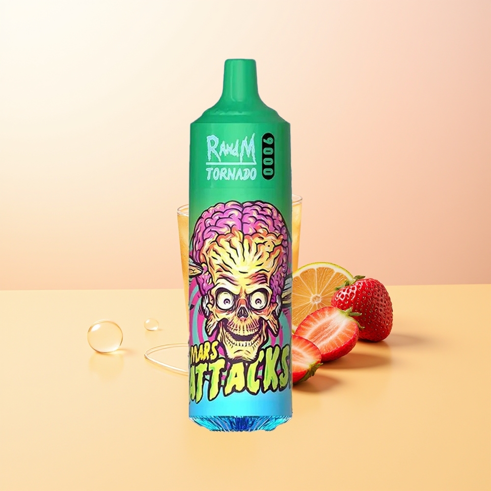 RandM Fumot Tornado 9000 Puffs Finland Tukku Mansikka-Limonaadi Mesh Coil RGB Näyttö