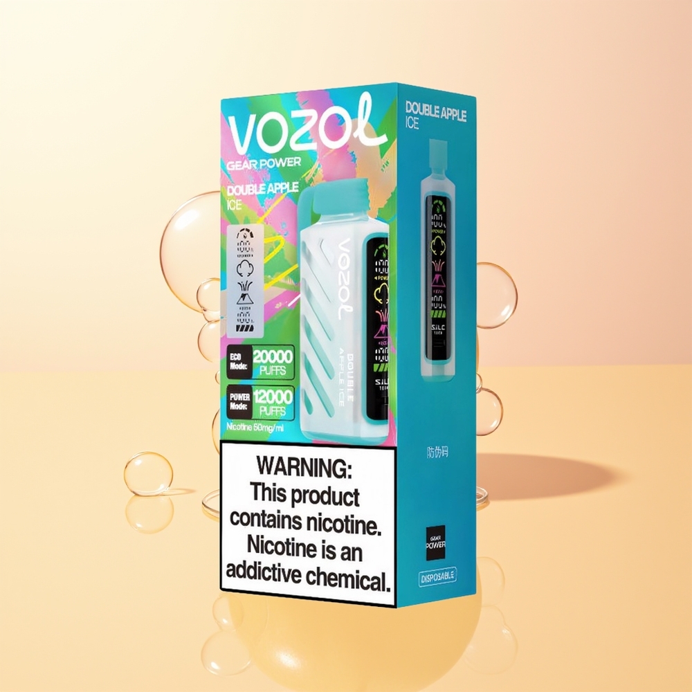 VOZOL Gear Power 20000 Puffs Finland Tukku Kaksoisomenajää SiLC Tech Dual Mesh Coil Full Screen Display 20mL 5