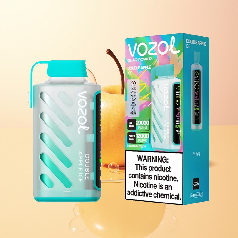 VOZOL Gear Power 20000 Puffs Finland Tukku Kaksoisomenajää SiLC Tech Dual Mesh Coil Full Screen Display 20mL 5