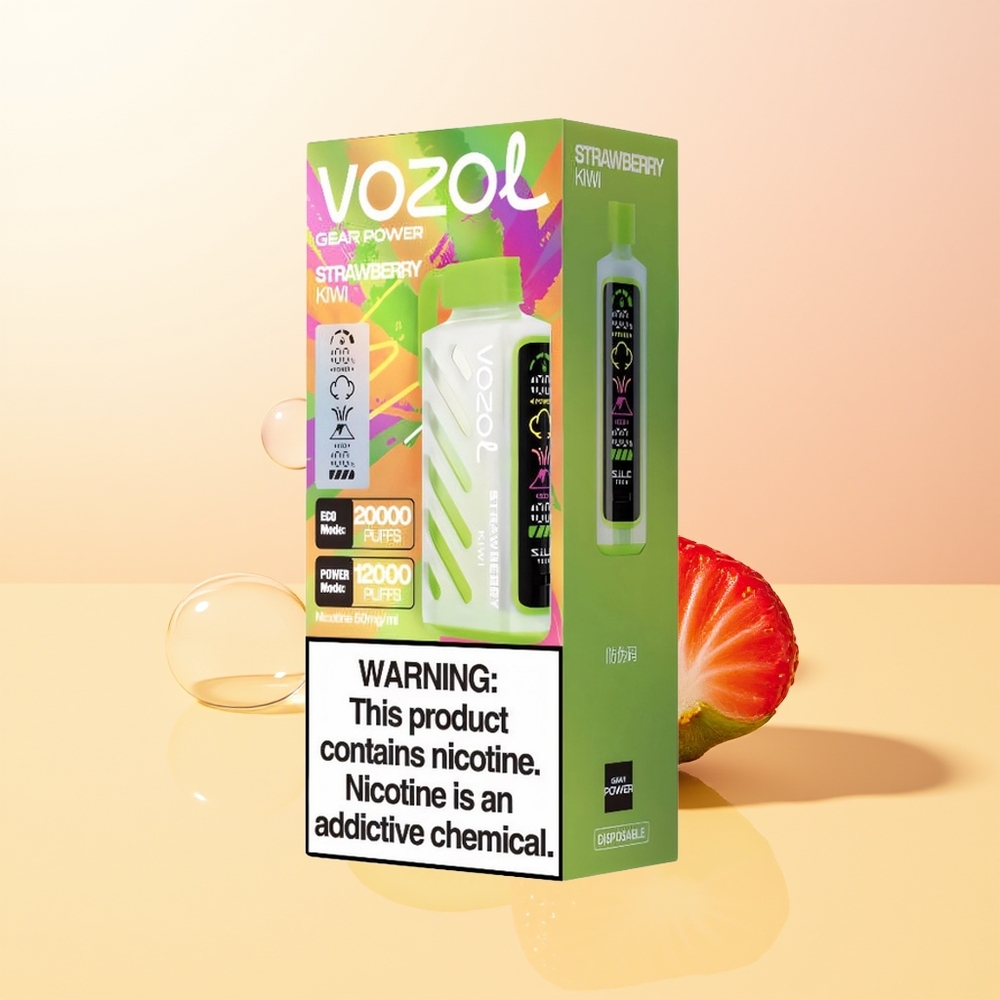 VOZOL Gear Power 20000 Puffs Finland Tukku Mansikka-Kiivi Dual Mesh Coil 20mL 5