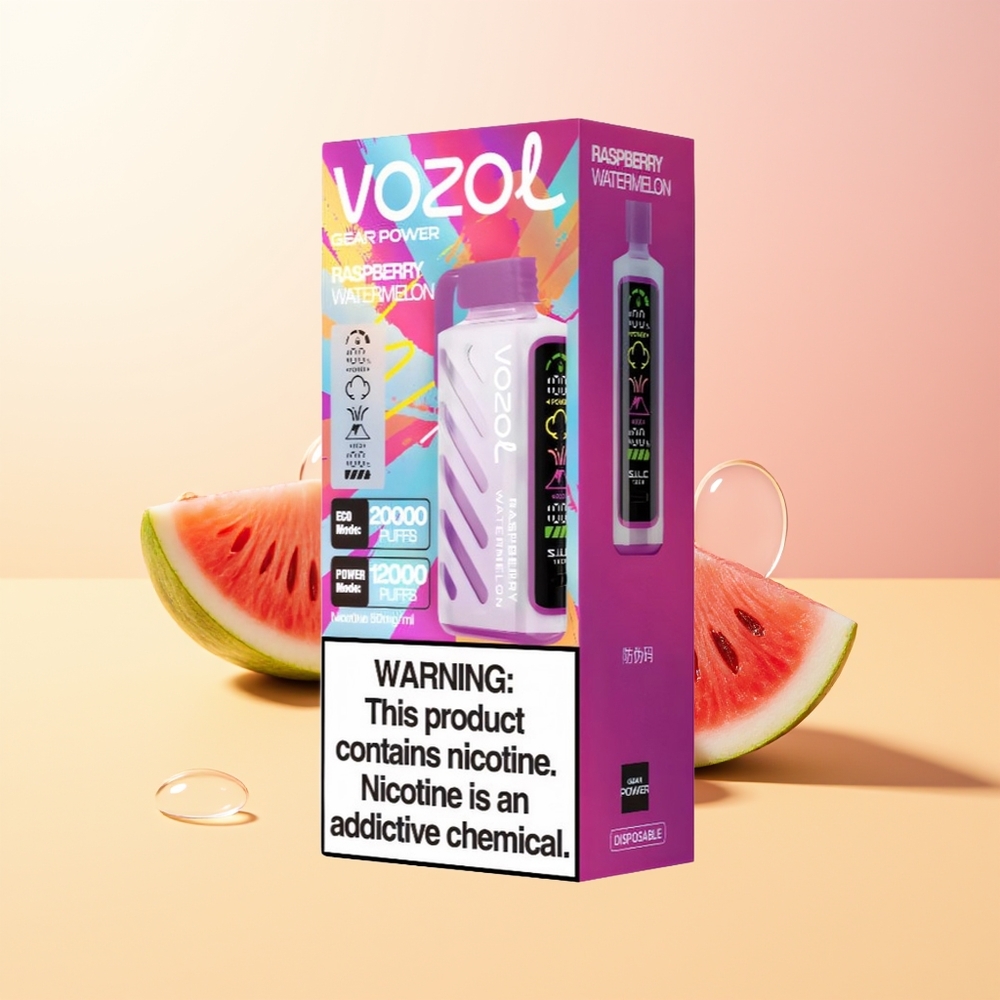 VOZOL Gear Power 20000 Puffs Finland Tukku Vadelma Vesimeloni Dual Mesh 20mL 50mg