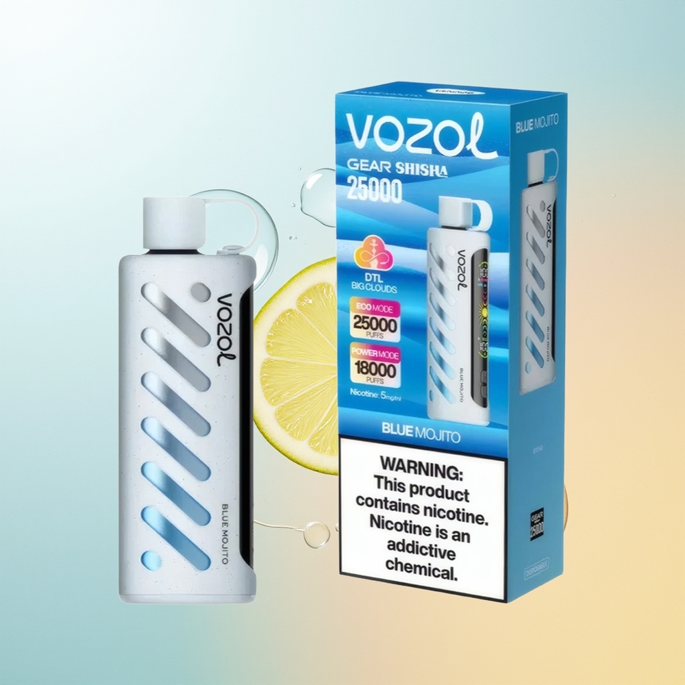 VOZOL Gear Shisha 25000 Puff Finland Tukku Sininen Mojito 30 Maku Dual Mesh SiLC Tech 1000mAh 5mg/ml