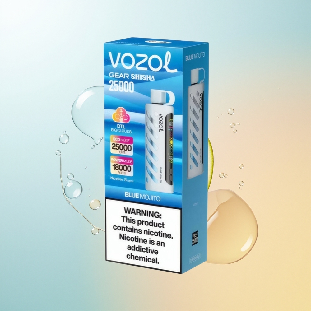 VOZOL Gear Shisha 25000 Puff Finland Tukku Sininen Mojito 30 Maku Dual Mesh SiLC Tech 1000mAh 5mg/ml