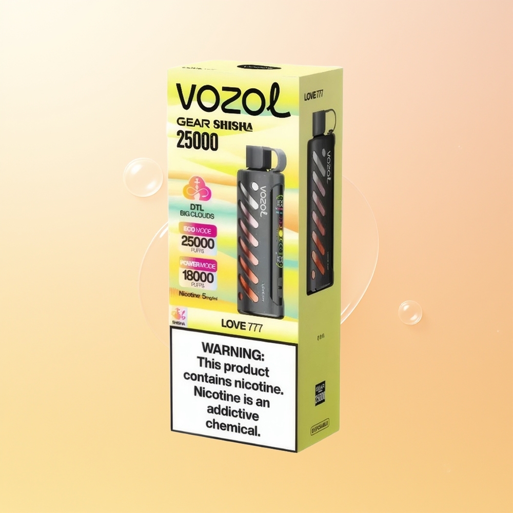 VOZOL Gear Shisha 25000 Puffs Finland Tukku 30 Maukasta Makua Kaksoisverkko Kaksoistila SiLC Tech 5mg/ml Rakkaus 777
