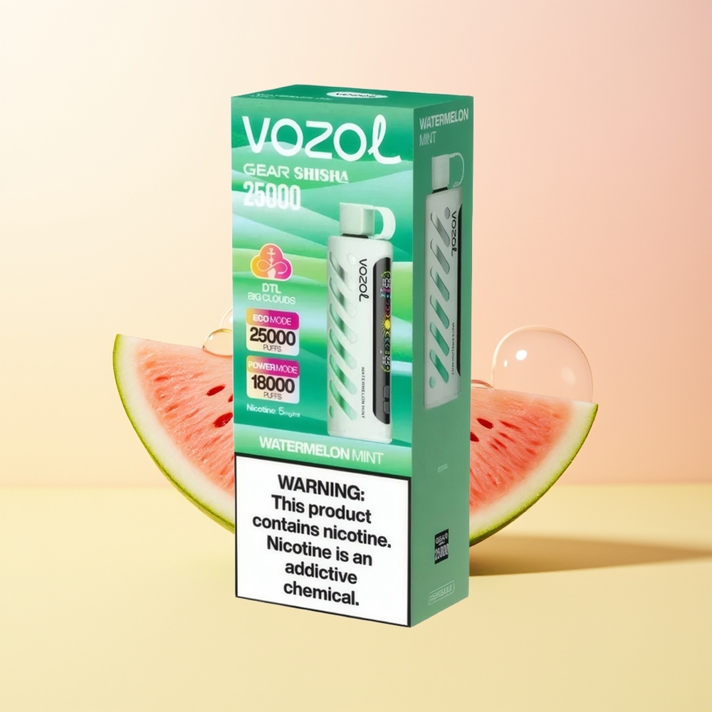 VOZOL Gear Shisha 25000 Puffs Finland Tukku Vesimelissa Mint SiLC Tech Dual Mesh 1000mAh 5mg/ml